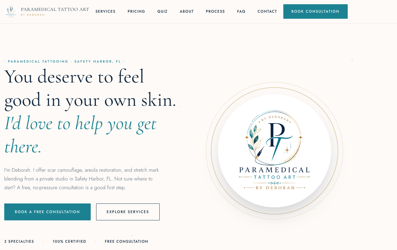 Website-Vorschau Paramedical Tattooing by Deborah